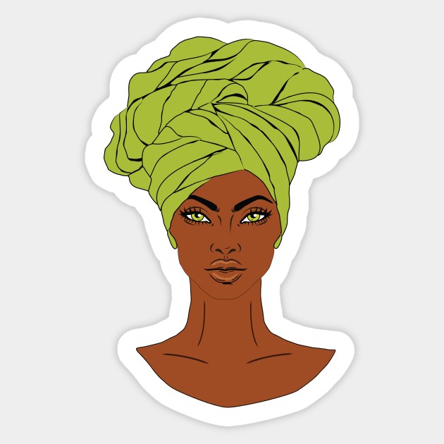 anime black girl yellow green 1 Sticker by medo art 1